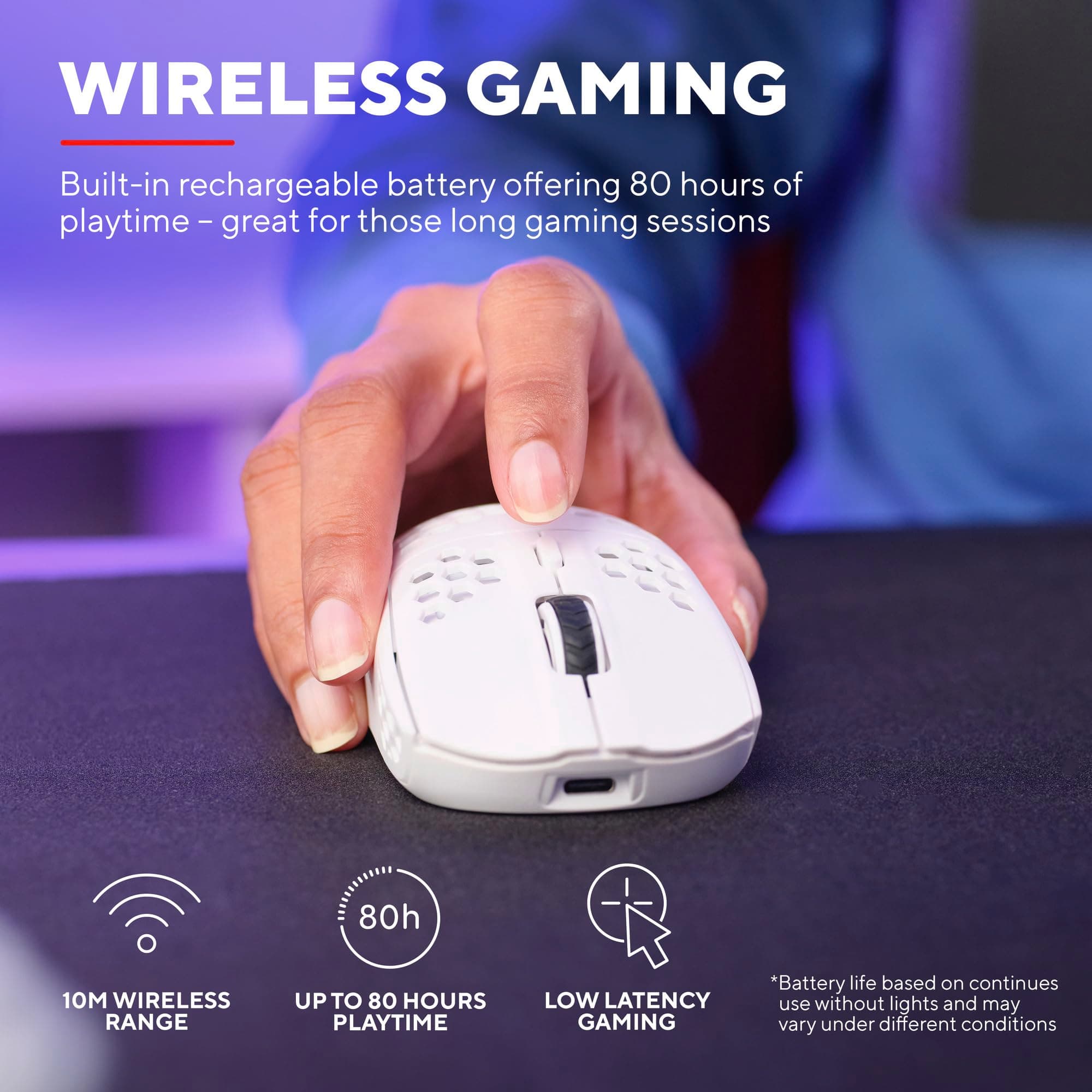 Trust GXT929W Helox Wireless Lightweight Mouse White 25390 7
