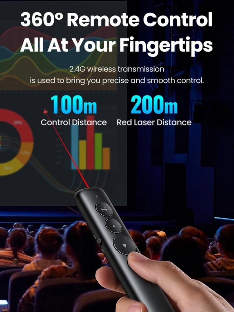 UGREEN 50654 100m Distance Wireless Presenter 2