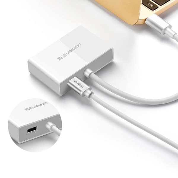 UGREEN 30843 USB Type C to HDMI + VGA Converter White 5