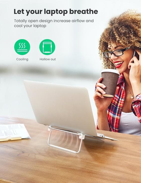 حامل كمبيوتر محمول UGREEN 80348 Desktop Laptop Stand Silver 3