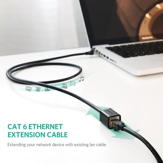مطول شبكة UGREEN 11279 Cat 6 F/UTP Ethernet RJ45 Extension Male/Female Patch Cords 1m 3