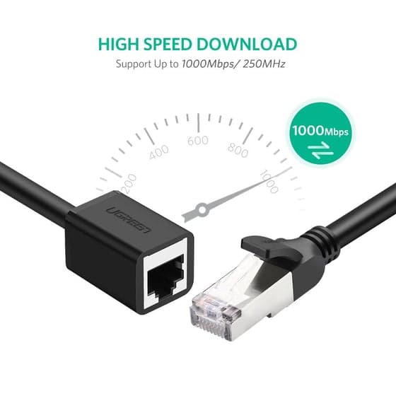مطول شبكة UGREEN 11279 Cat 6 F/UTP Ethernet RJ45 Extension Male/Female Patch Cords 1m 5