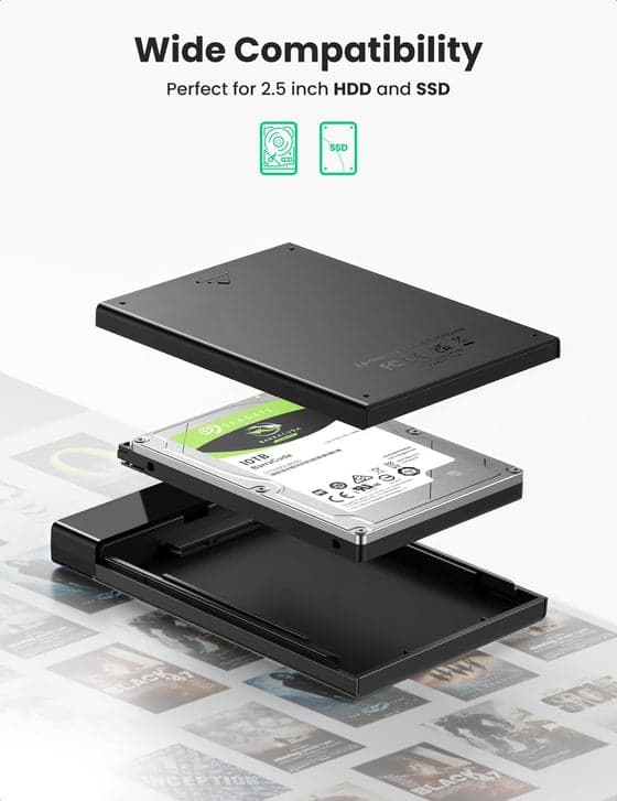 تحويلة هاردسك داخلي لابتوب إلى خارجي UGREEN 50743 USB-C 2.5 Inch Hard Drive Enclosure 5
