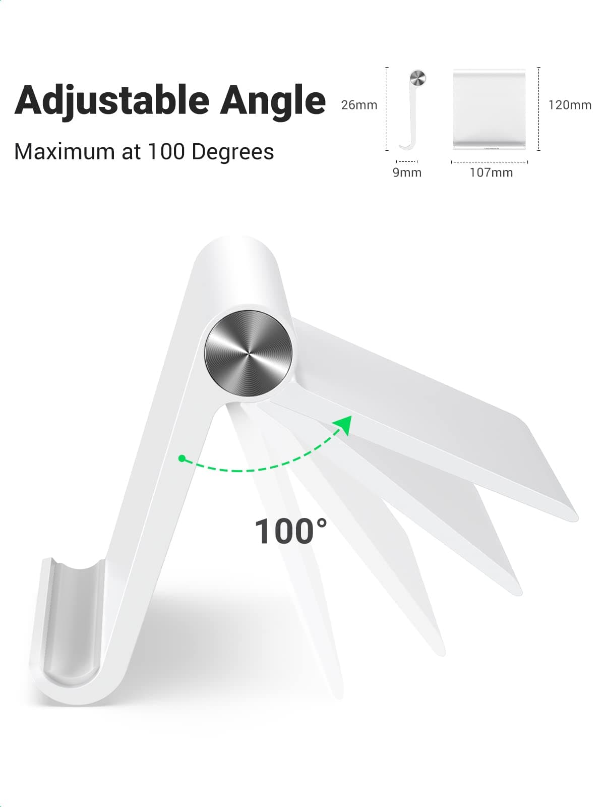 UGREEN 30485 Multi-Angle Adjustable Portable Stand for iPad White 3
