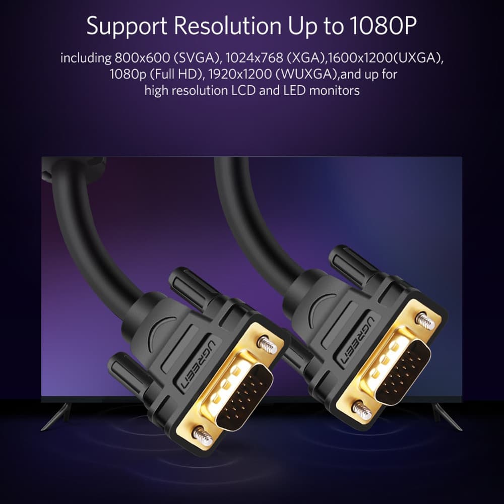 كيبل UGREEN 11636 VGA Male to Male Cable 30m Black 6