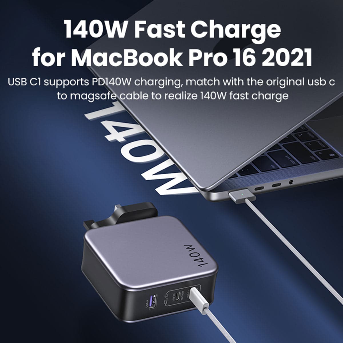 UGREEN 90322 GaN Fast Charger 140W with Cable 9