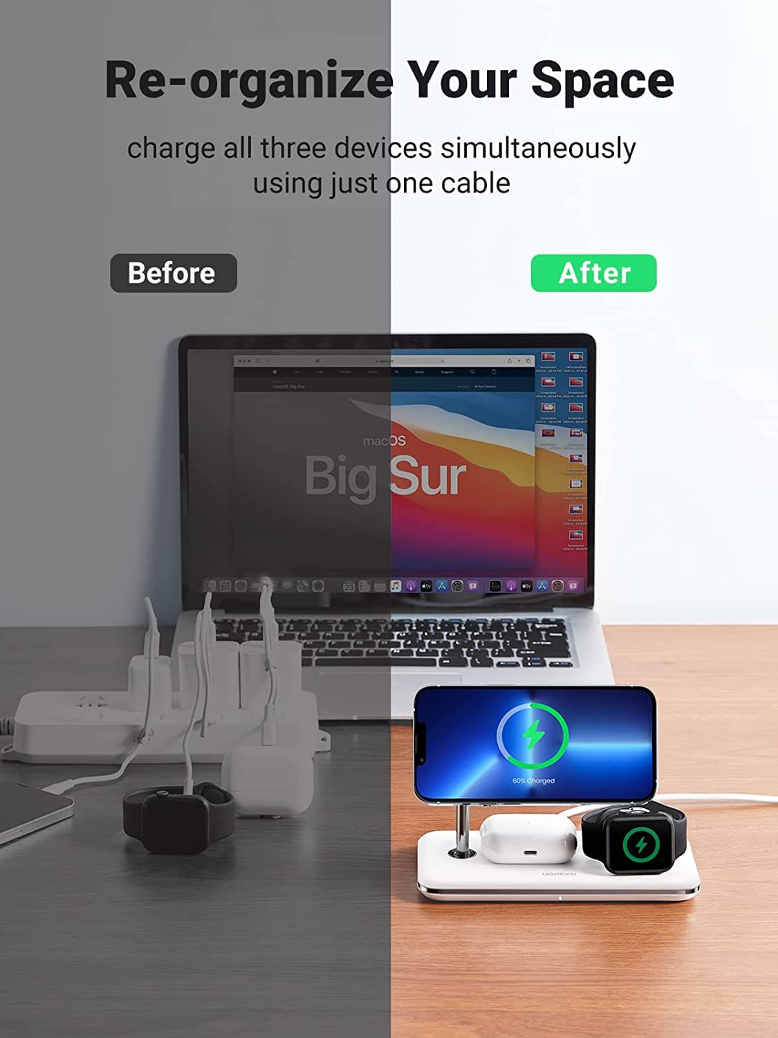 UGREEN 90326 3-in-1 Wireless Charger 6
