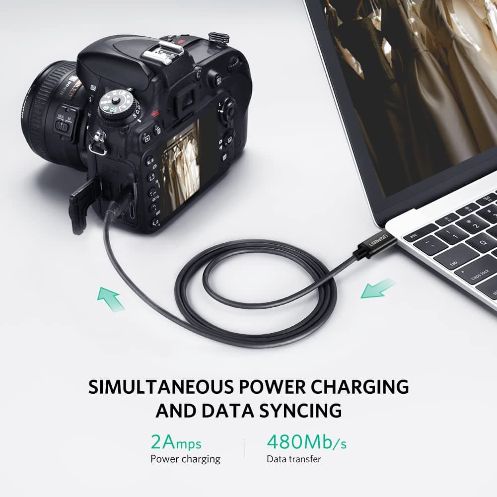 UGREEN 50445 USB-C to Mini USB Male to Male Cable 1m Black 10