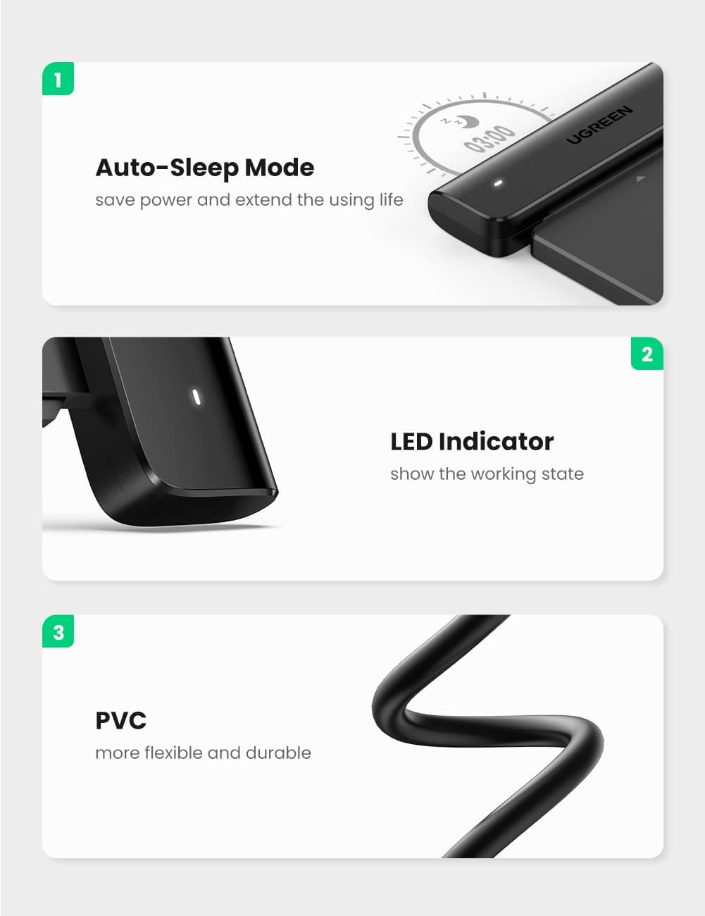 UGREEN 70610 USB-C 3.0 to 2.5-Inch SATA Converter 50cm 6
