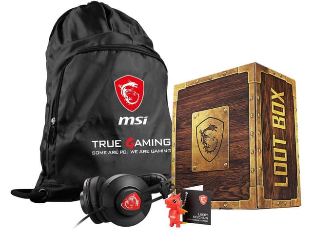 MSI LOOTBOX 2021 MSI SHP-201 Stereo 2.1 Gaming Headset, Drawstring Bag