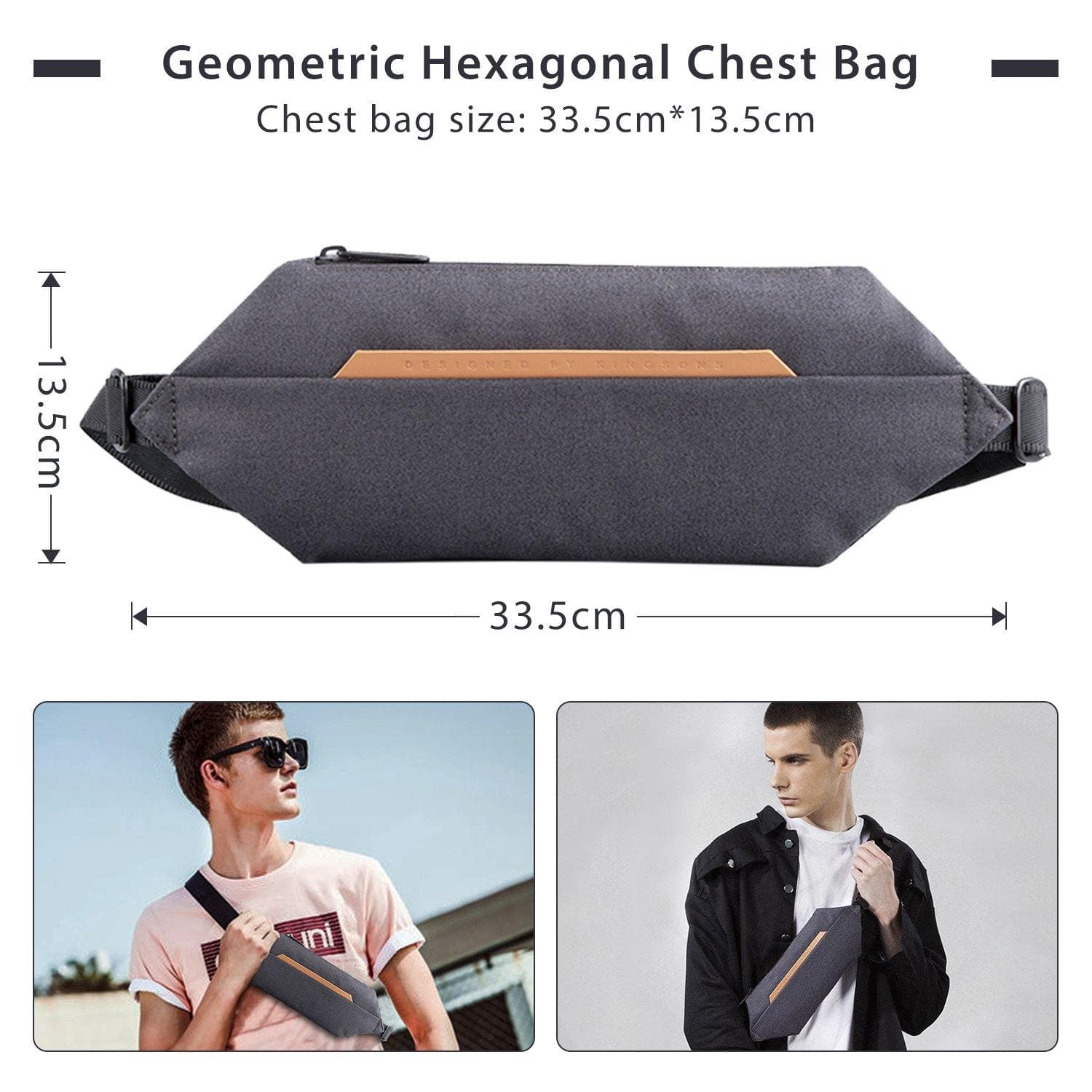 Kingsons KS3212W Messenger One-Shoulder Chest Bag 15