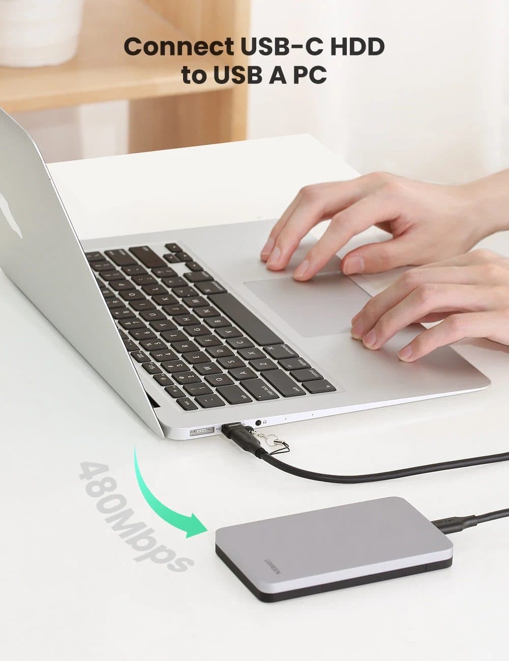 UGREEN 50568 USB A Male to USB-C Female Adapter Black 2