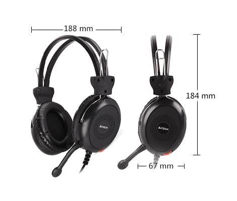 سماعات راس A4tech HU-30 USB Black ComfortFit Stereo Headset 2