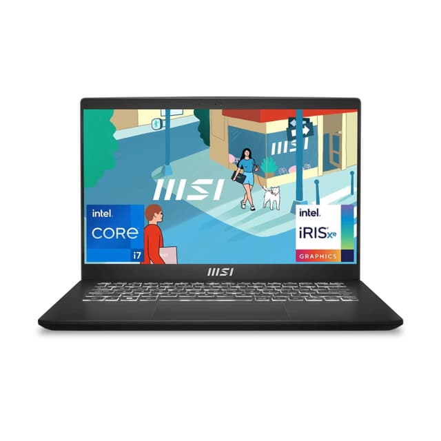 MSI Modern 14 C13M Classic Black Core i7-1355U 16GB RAM 512GB NVMe PCIe SSD Gen4x4 Iris Xe Graphics 14" IPS FHD 60Hz MS Windows 11 Pro