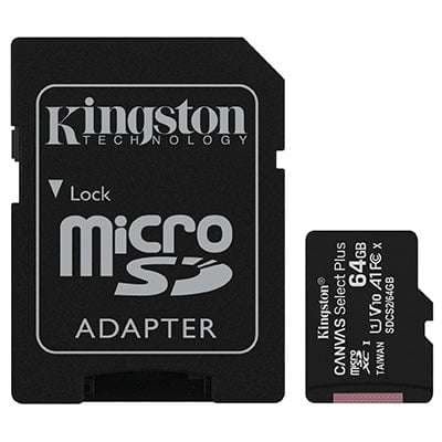 Kingston 64GB Canvas Select Plus C10 UHS-I microSD With Adapter-100MB/s 1