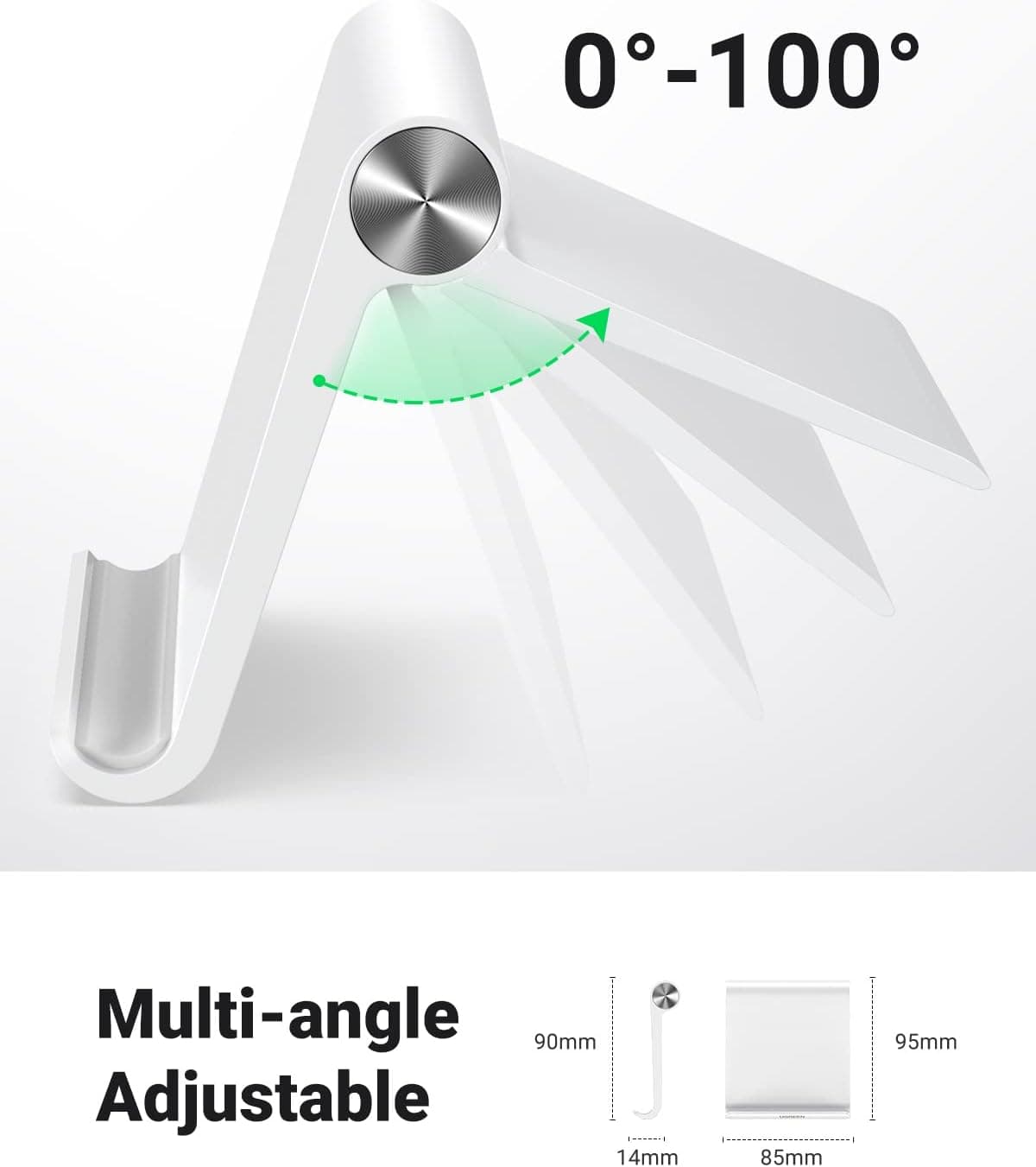 UGREEN 30285 Adjustable Portable Stand Multi-Angle White 13