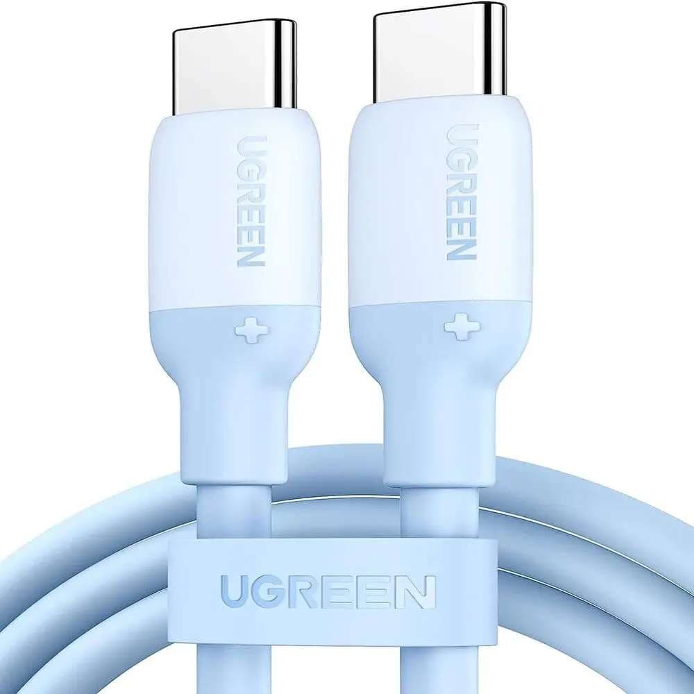 UGREEN 15279 USB-C to USB-C Silicone Fast Charging Cable Blue 1m 1