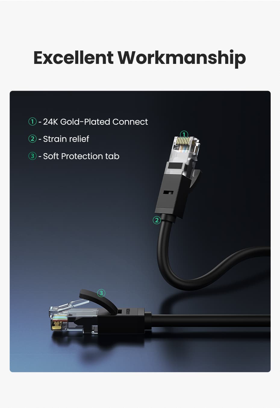 UGREEN 20167 Cat 6 U/UTP Lan Cable 25m (Black) 11