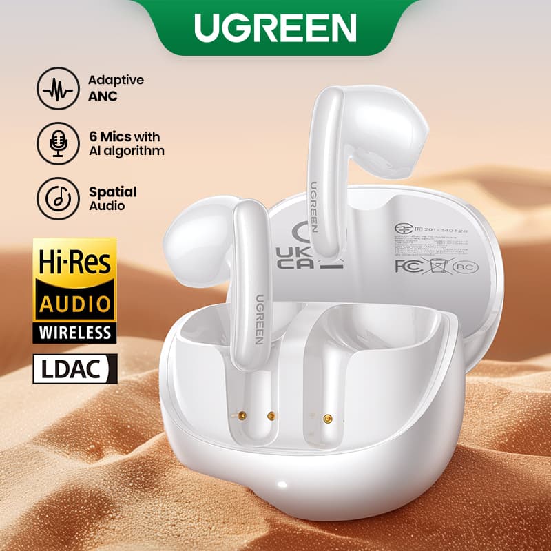 UGREEN 35873 HiTune H6 Pro Hybrid Active Noise-Cancelling Earbuds White 6