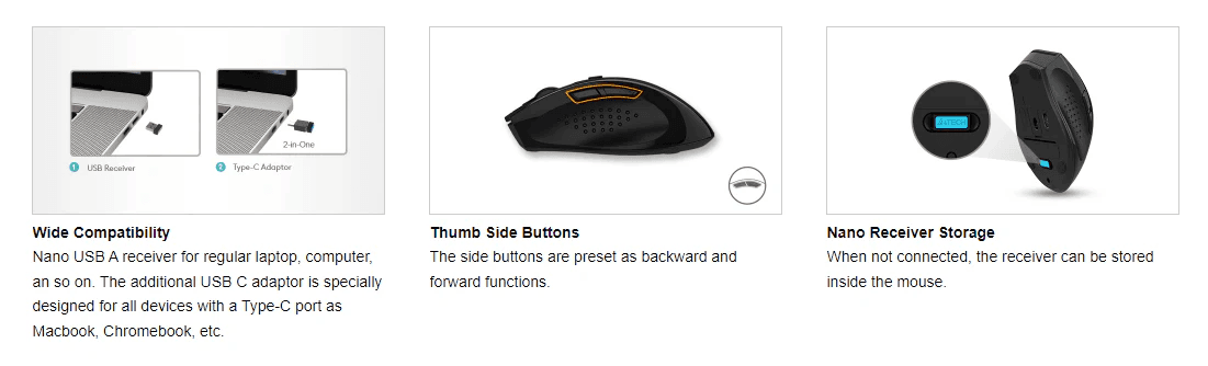 A4Tech G7-810S Air2 2.4Ghz Wireless Mouse Black 7