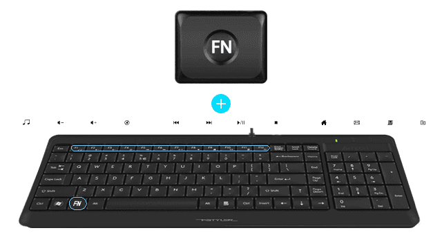 A4tech Fstyler F1512 2-Section Desktop Set Black 13