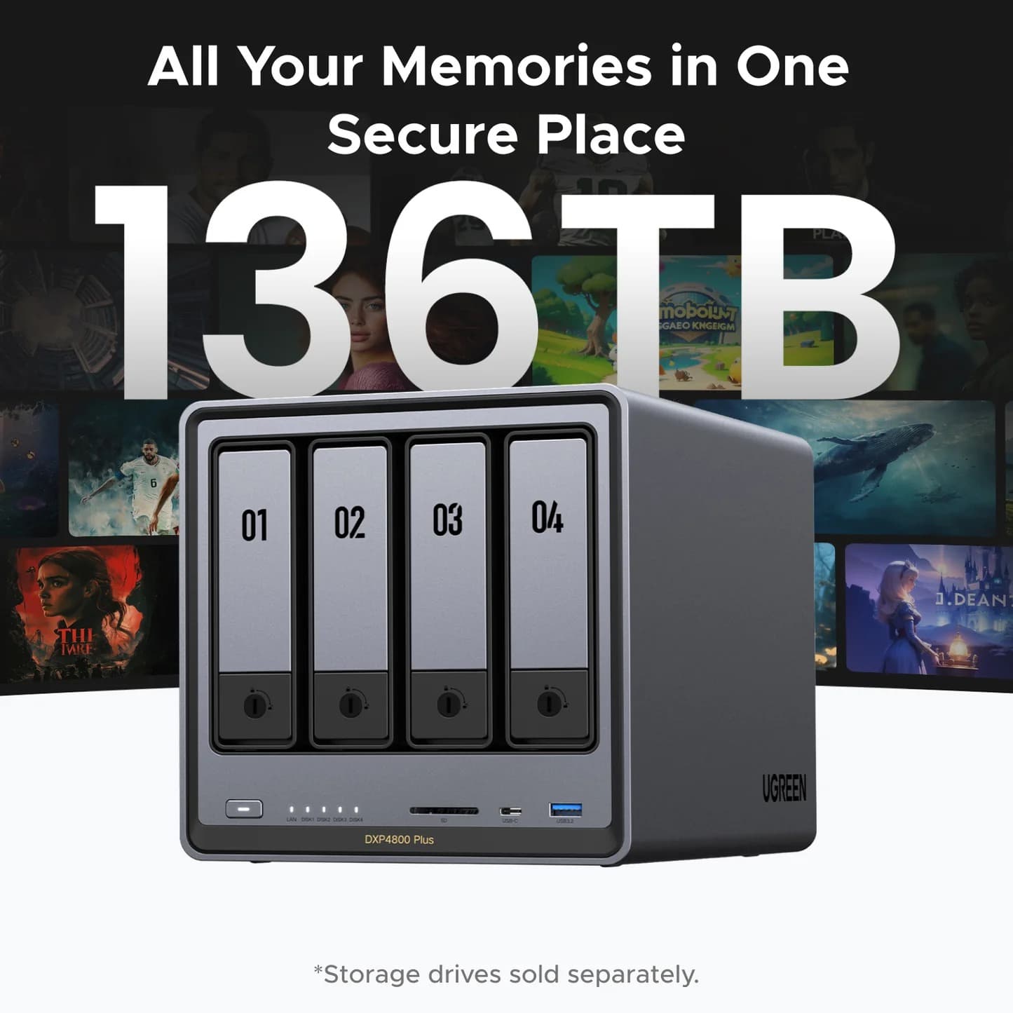 UGREEN 25372B Network Attached Storage DXP4800 Diskless EU 10