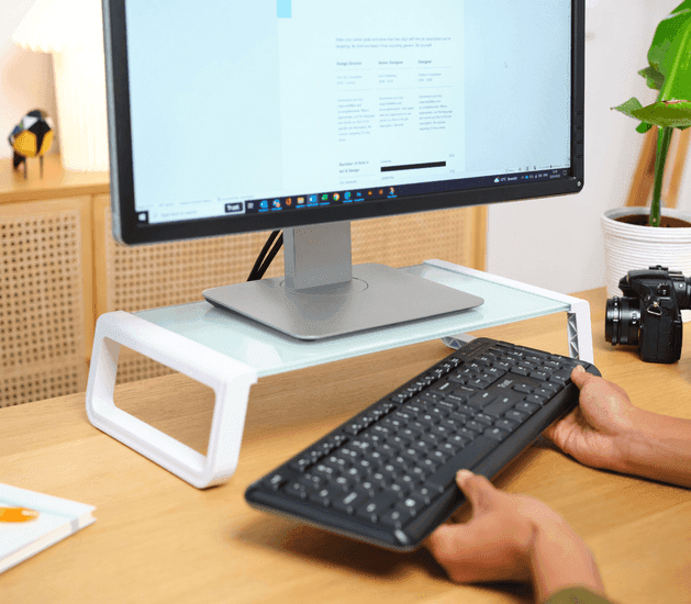 Trust Monta Glass Monitor Stand White 25351 5