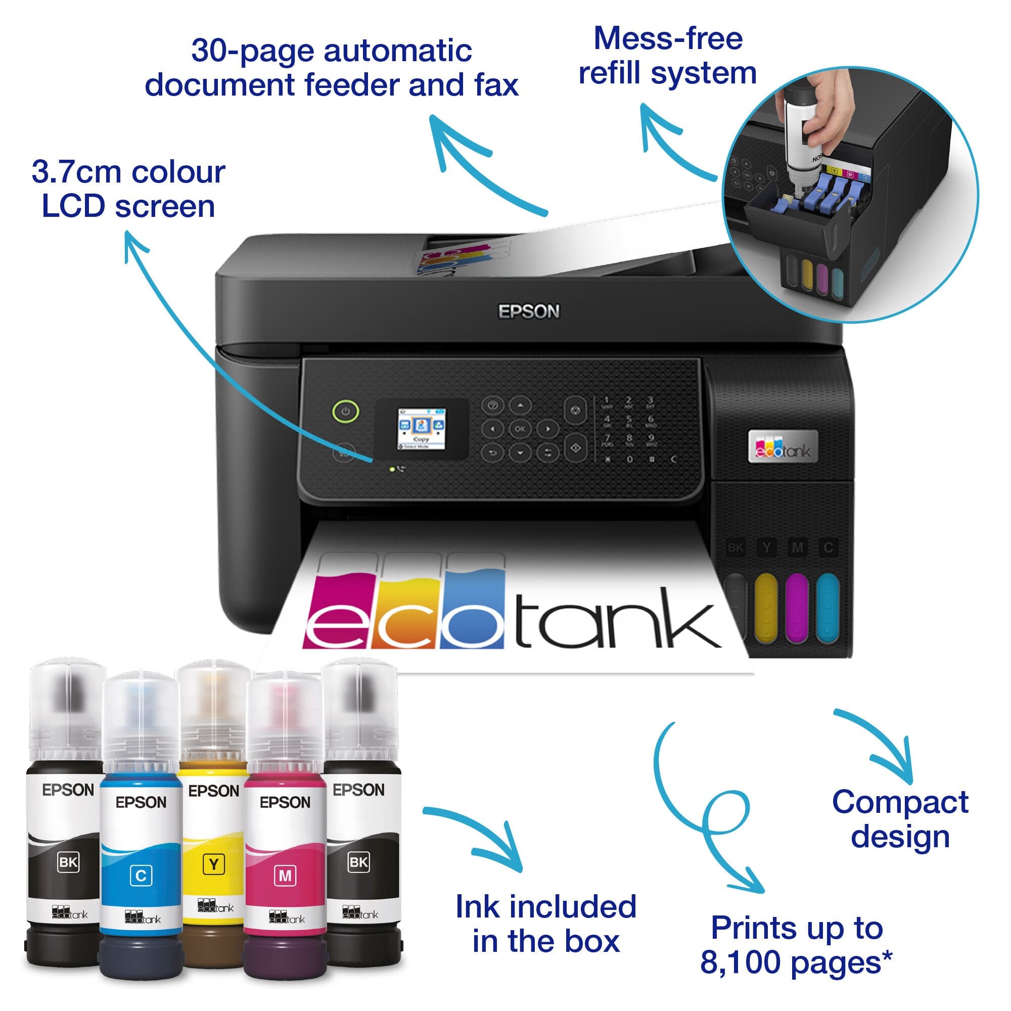 EPSON EcoTank L5290 A4 Wi-Fi All-in-One Ink Tank Printer with ADF 5