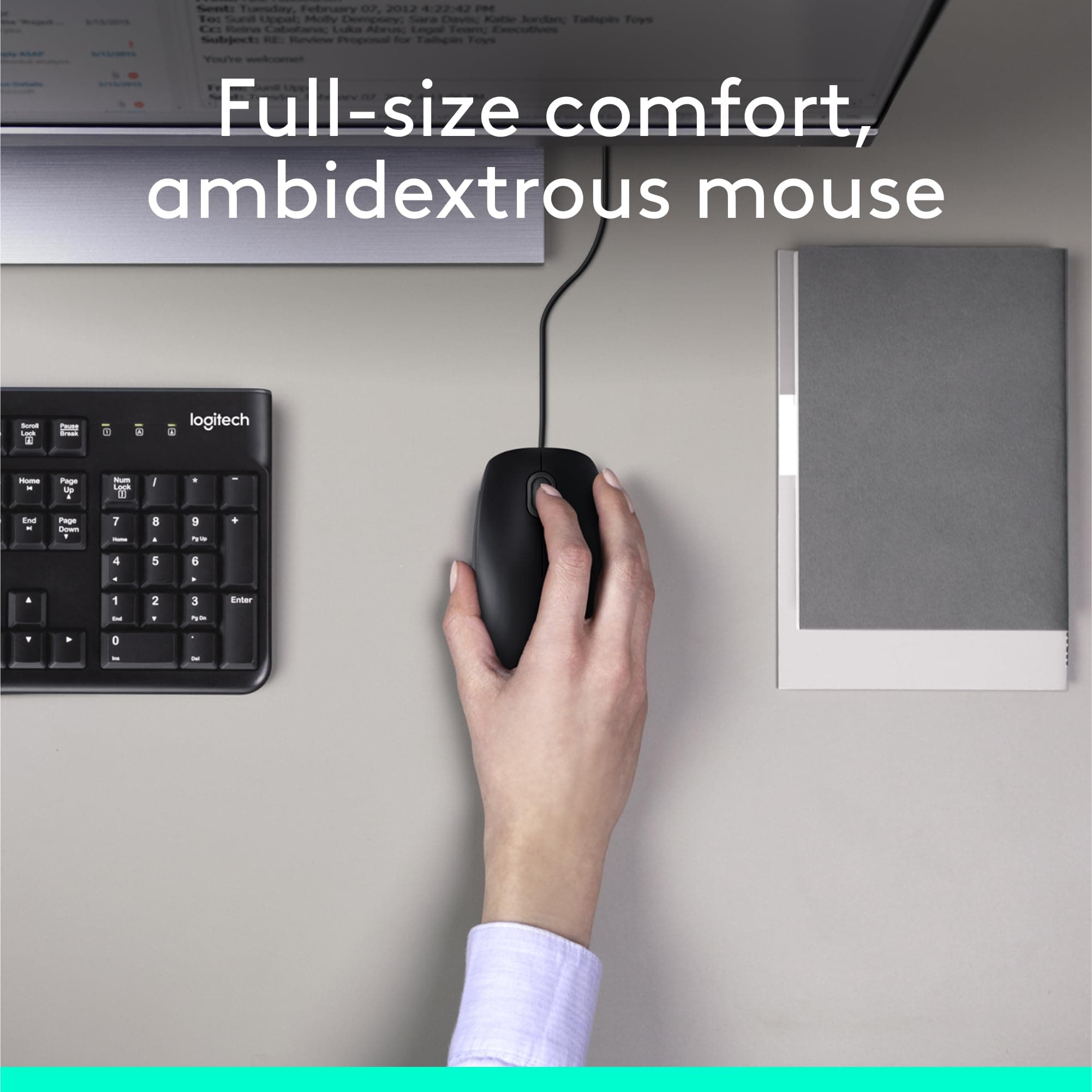 Logitech MK120 Corded Keyboard and Mouse Combo | 920-002546| 3